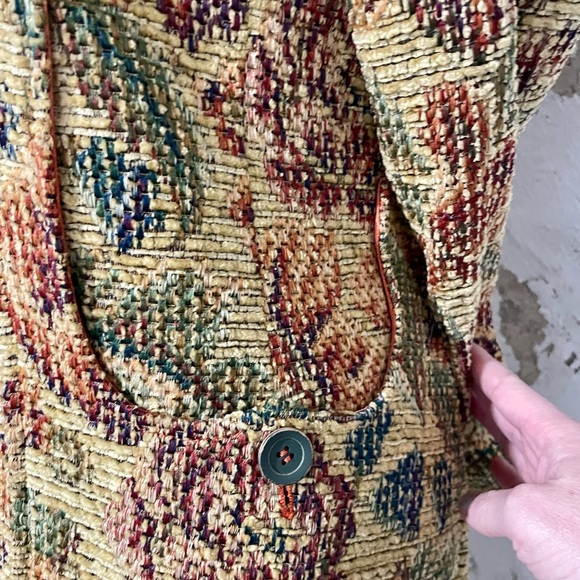 Vintage Italian Corduroy Floral Coat. ‎ XS/S - Picture 2 of 8